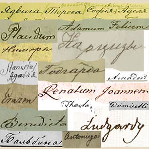 Vardai lotynų, lenkų, rusų, lietuvių kalbomis